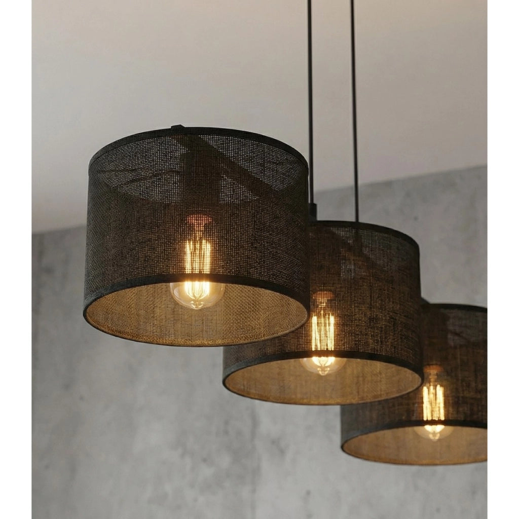 Lampada a sospensione Eco in acciaio nero