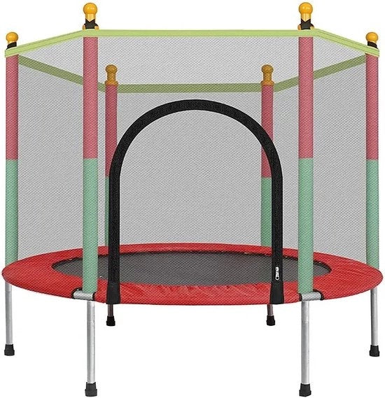 Trampolino - Trampolino per Bambini - Trampolino con Rete di Sicurezza - Divertimento Sportivo per Interni - 100KG di Capacità di Carico