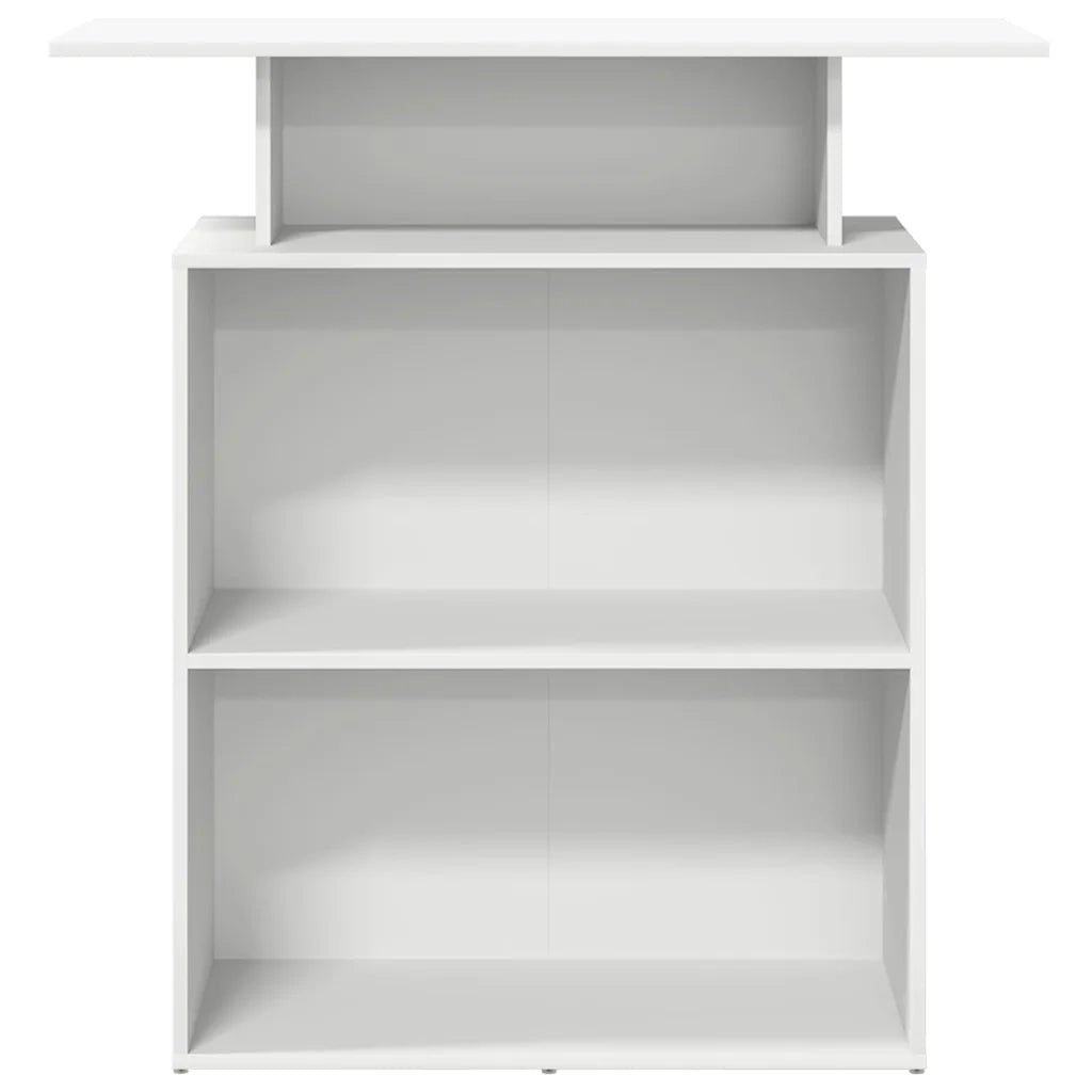 Scrivania | Tavolo da Ufficio per Reception Bianca 100x40x104 cm in Legno Massello
