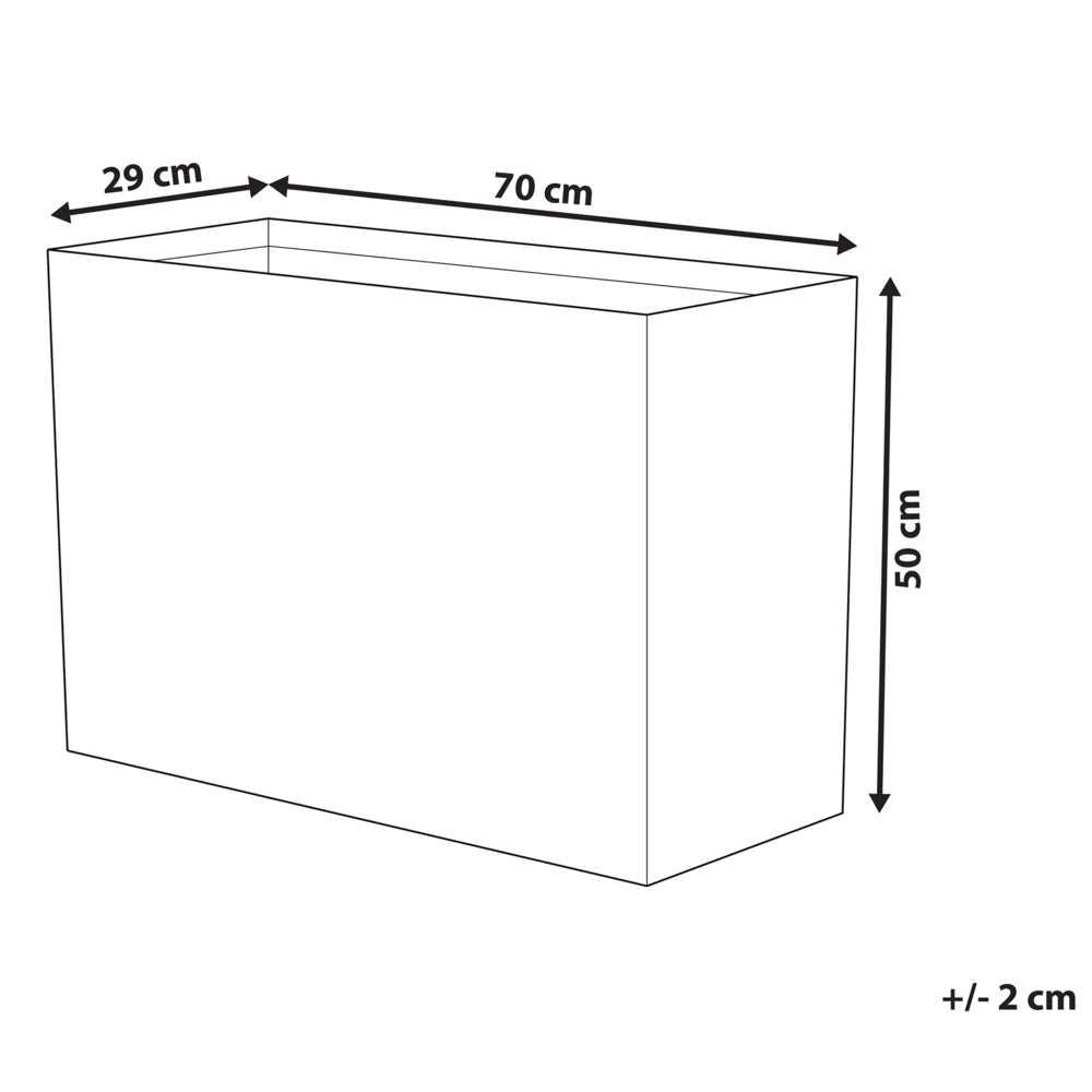 Vaso per piante in pietra beige 50 x 70 x 29 cm Fioriera rettangolare per interni ed esterni