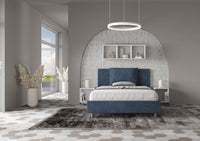 Letto Matrimoniale 160x210 cm con Rete e Contenitore Antea Blu