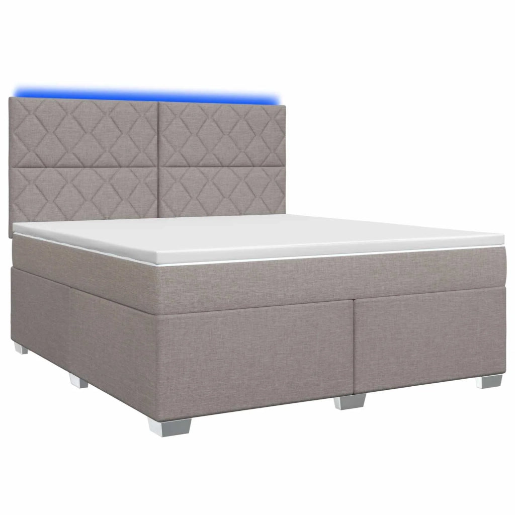 Letto box spring con materasso Tortora 140 x 200 cm Tessuto 3454898