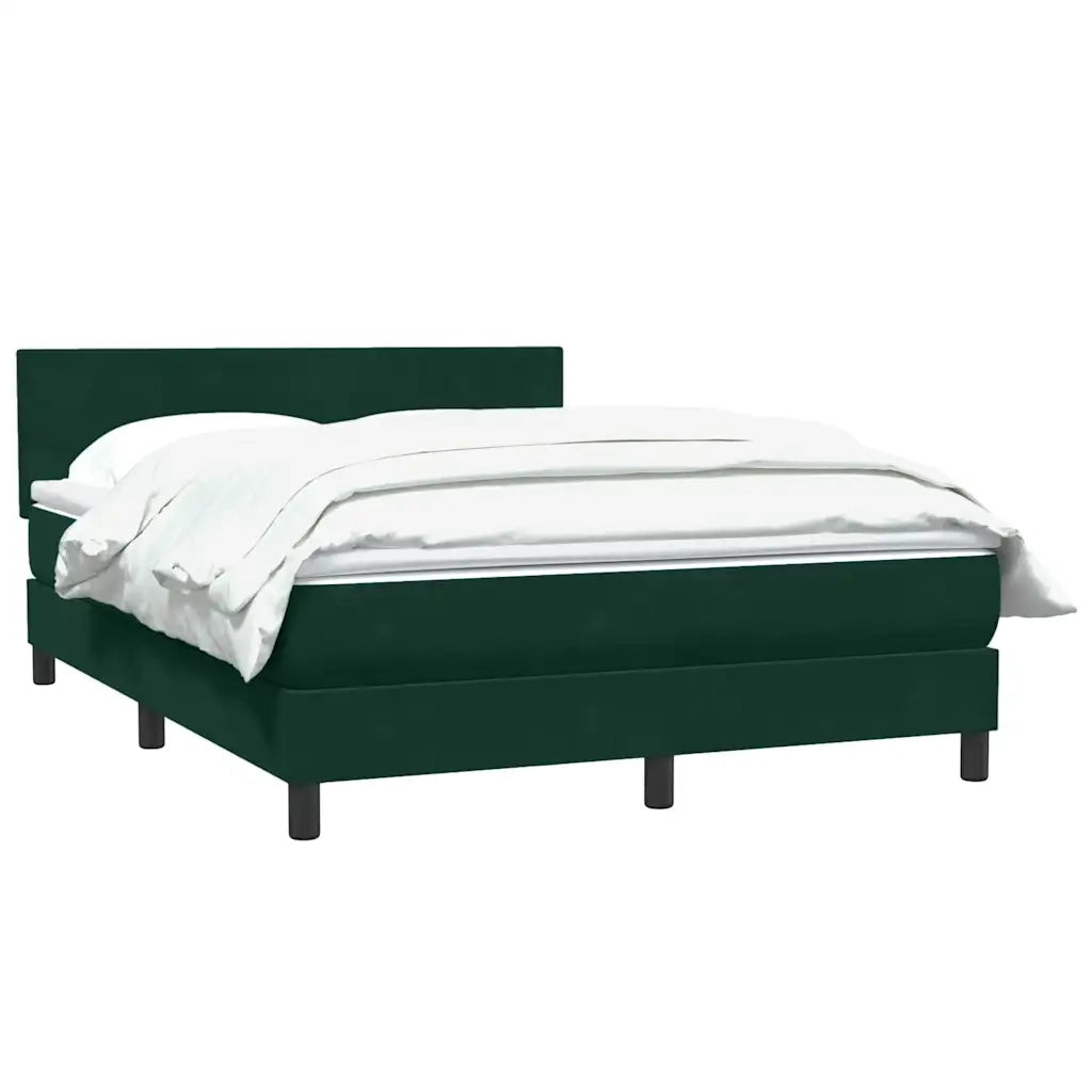 Giroletto a Molle con Materasso Verde Scuro 160x220 cm Velluto