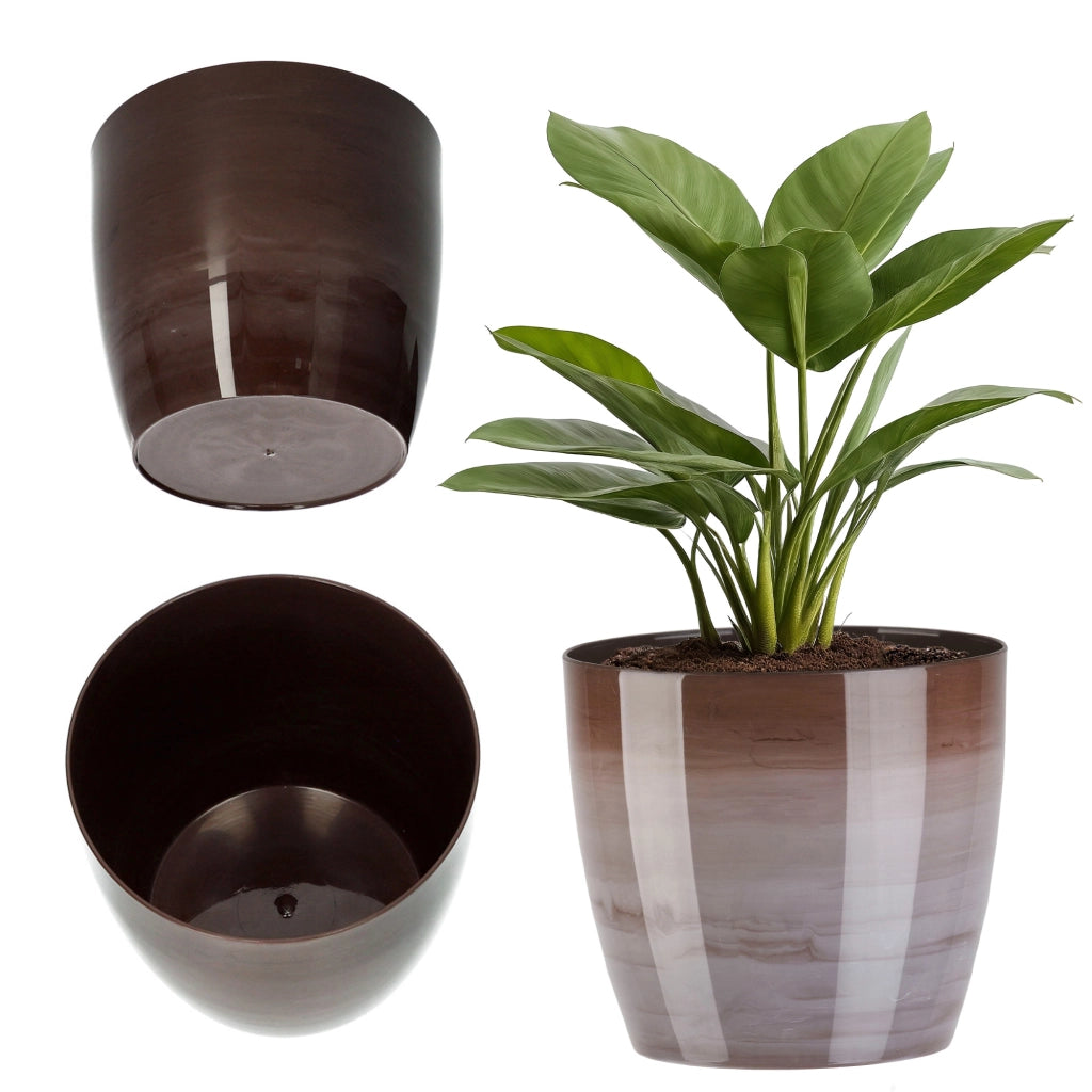 Coprivaso KADAX da 18 cm, vaso da fiori in marmo marrone, supporto per fiori da soggiorno