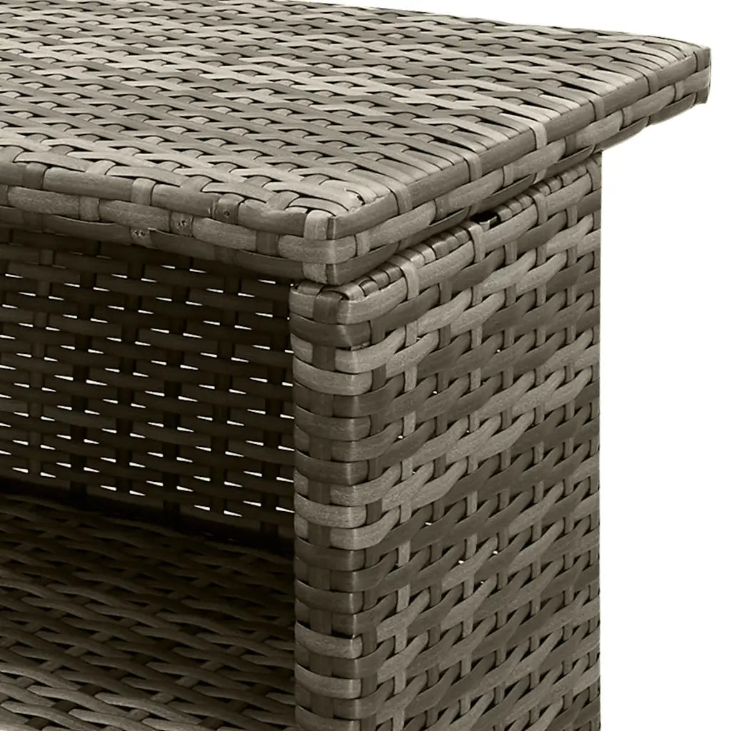 Set Bar da Giardino 3pz con Cuscini Grigio in Polyrattan