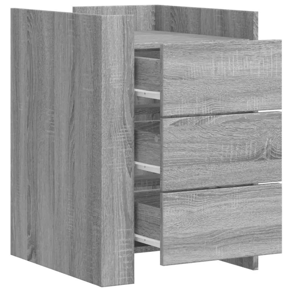 Comodino Grigio Sonoma 45x50x65 cm in Legno Multistrato 848309