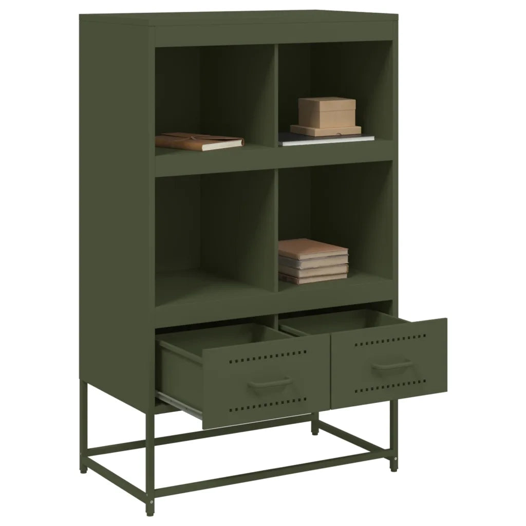 Credenza | Madia | Buffet da pranzo | Armadio da pranzo Verde Oliva 68x39x111,5 cm in Acciaio