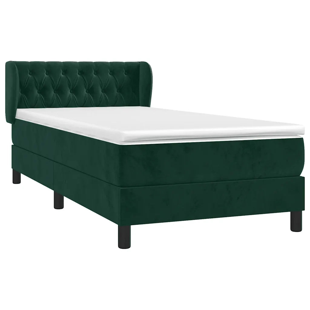 Giroletto a Molle con Materasso Verde Scuro 100x200 cm Velluto 3127658