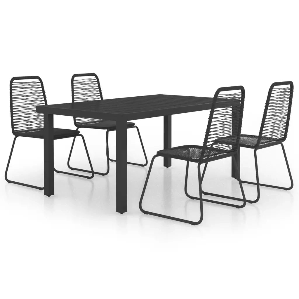 Set da Pranzo da Giardino 5 pz in Rattan PVC Nerocod mxl 117883