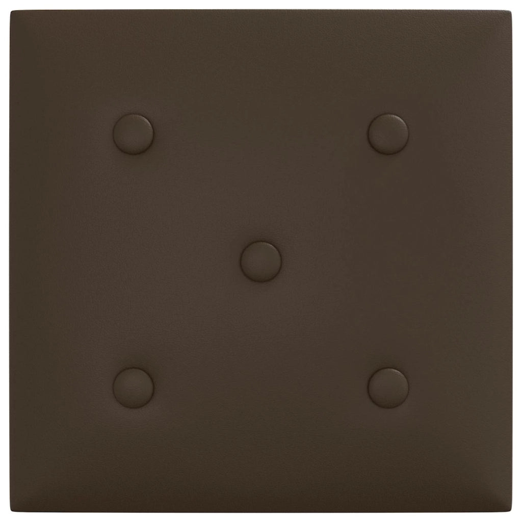 Testiera da Parete 12 pcs Marrone 30 x 30 cm Pelle Sintetica