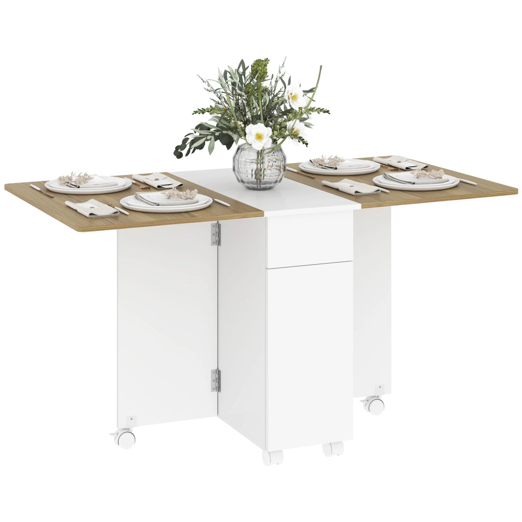 Tavolo da pranzo allungabile rettangolare con cassetti ¨C Xylo ¨C Legno bianco 140x76x74 cm