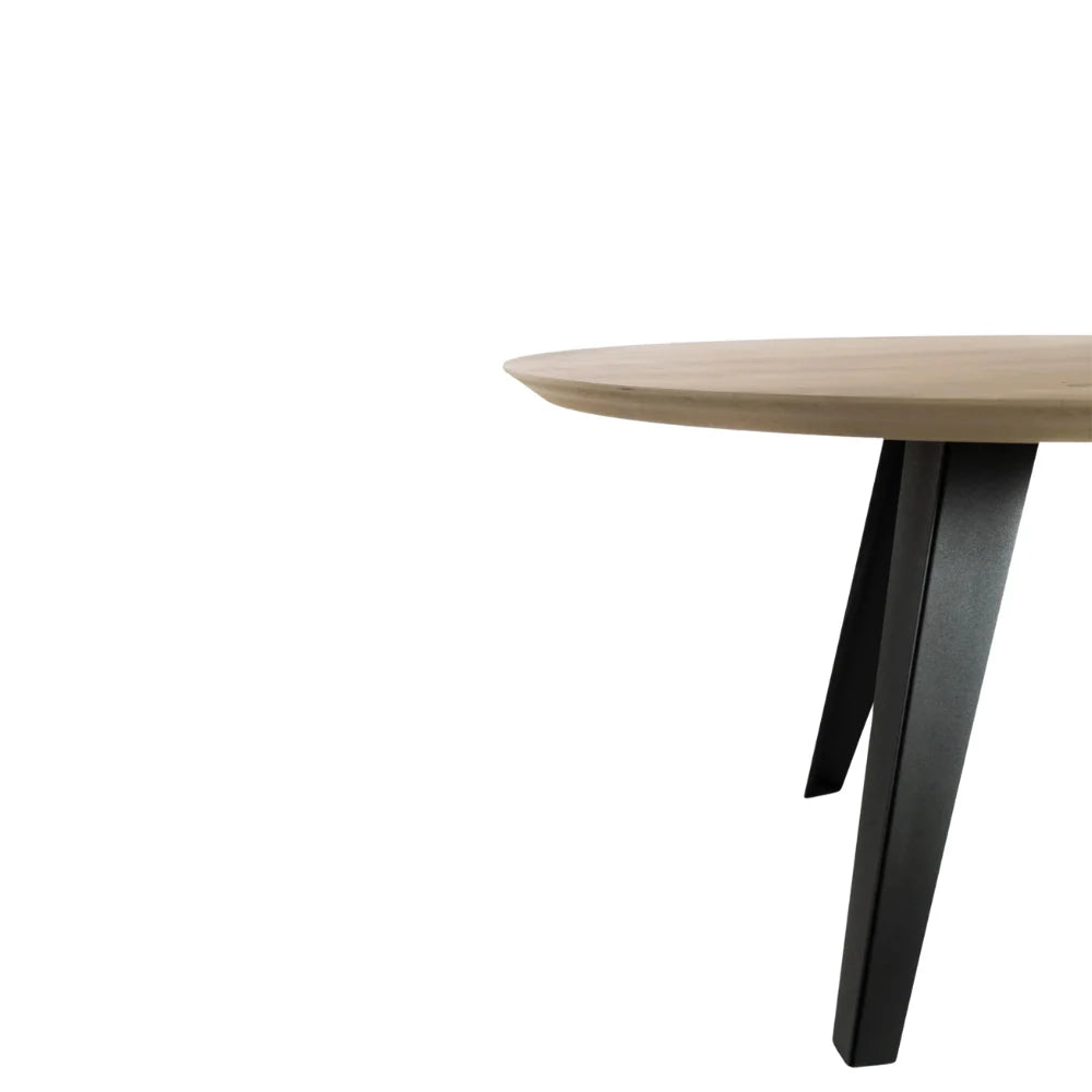 Tavolo da pranzo fisso in legno impiallacciato rovere naturale Leo 130x130 cm fino a 6 posti Made in Italy | Duzzle