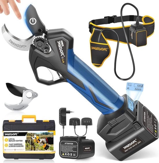 Elettroscopio professionale con batteria - capacità di taglio 36 mm, leggero e silenzioso, ideale per vigneti e giardini da frutto