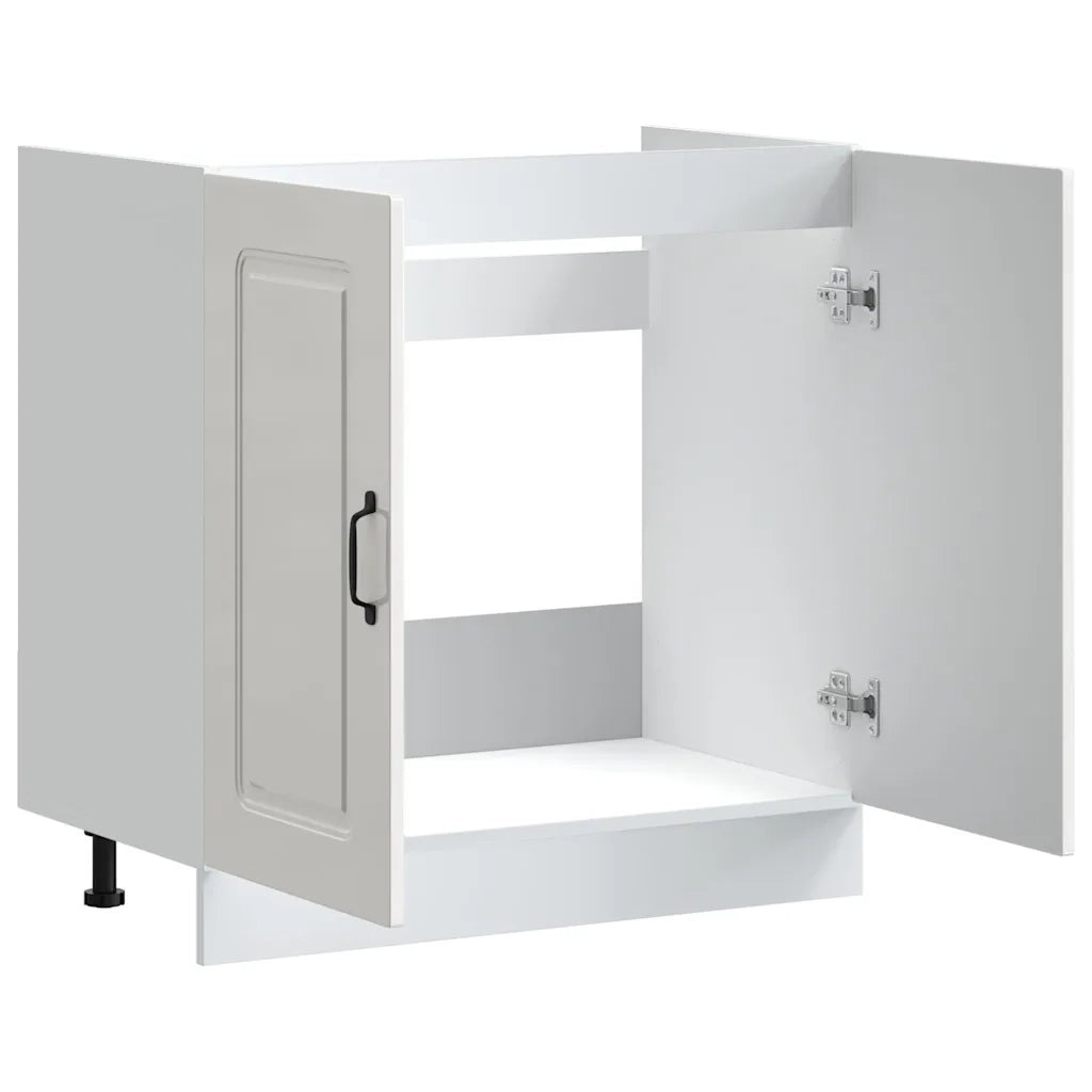 vidaXL Mobile base lavello Kalmar Bianco Lucido 80x46x81,5 cm
