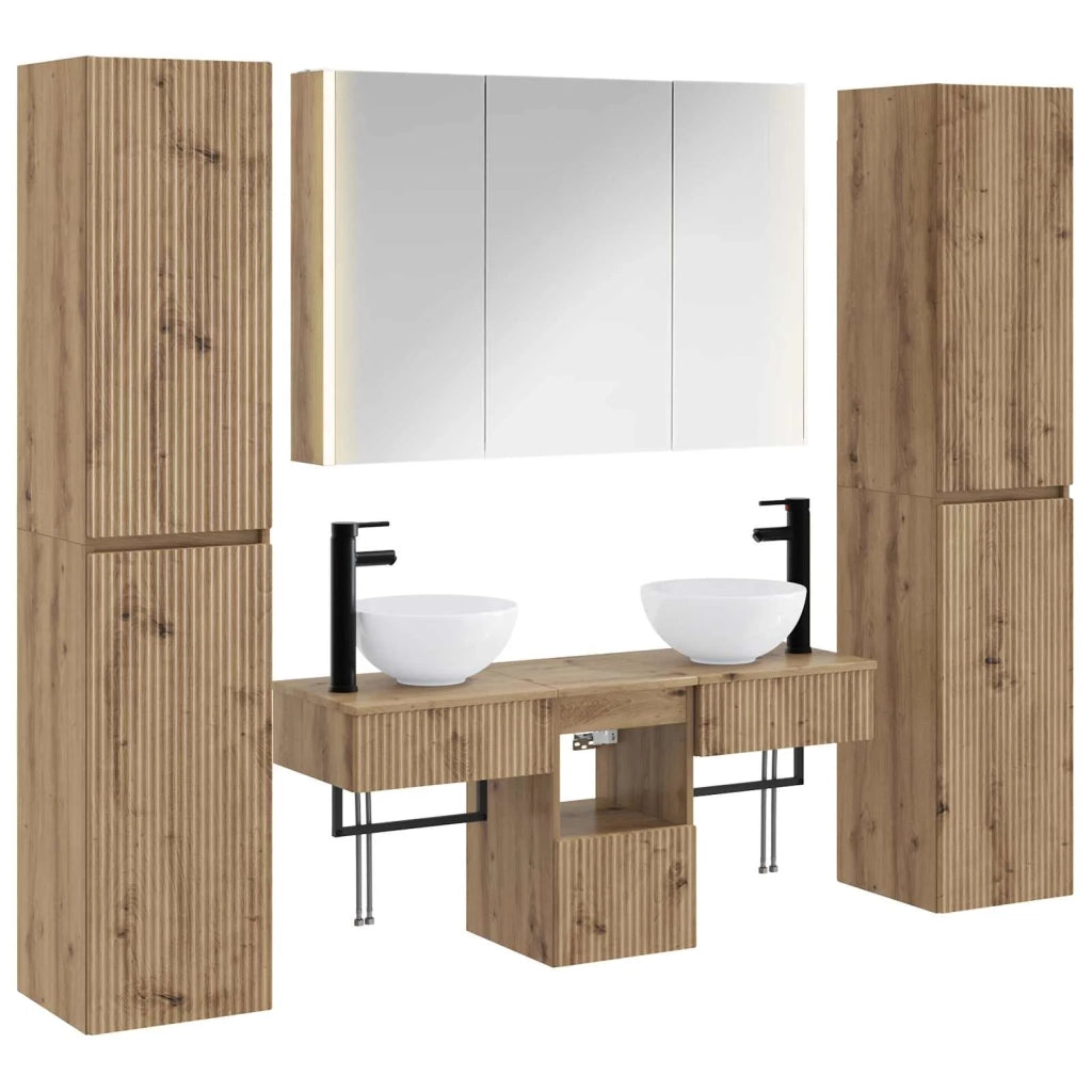 Set di mobili per il bagno 6 pcs Rovere Artigianale 3407190