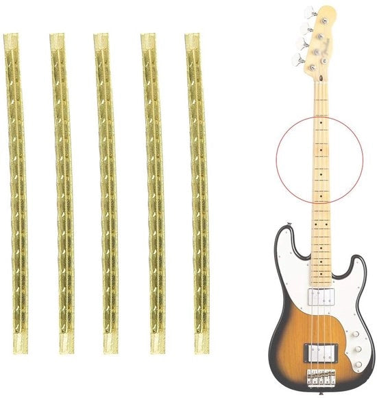 Frett Drade per Chitarra - 24 pezzi - Resistenti e Duraturi - Ottone - Sostituzione del Punto di Contatto - Adatto per Chitarra Elettrica e Basso - Naturale
