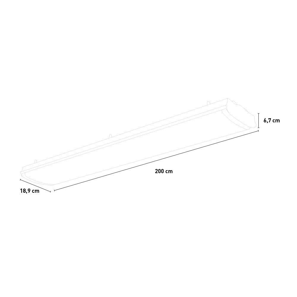 Pannello Radiante Riscaldante Industriale ad Infrarossi 200x18,9x6,7 cm 4000W Sined  Nero
