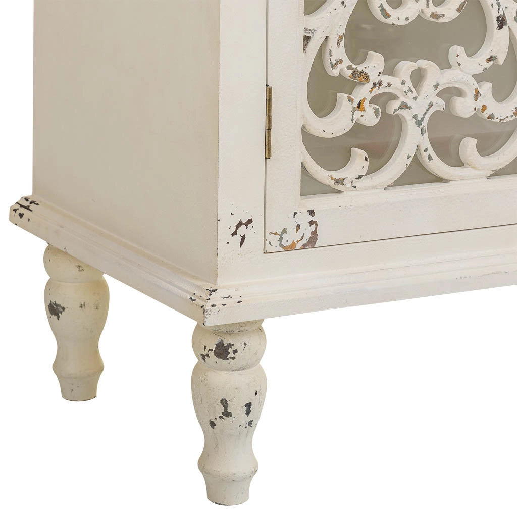Credenza in legno bianco 120x40x91h