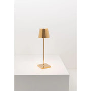 Zafferano Lampada a led da tavolo Poldina Pro Oro Lucido ricaricabile e dimmerabile con batteria fino a 12 ore
