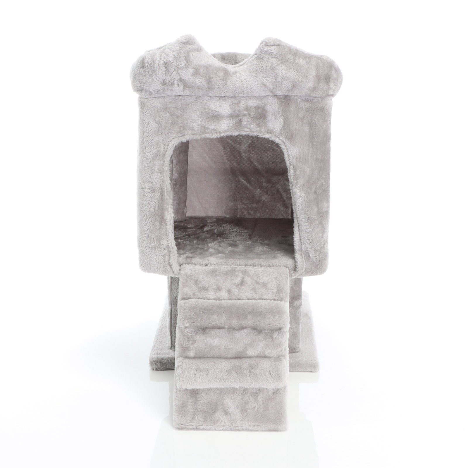 Fudajo Albero tiragraffi grigio chiaro 60cm con casetta per gatti, tronco e sisal