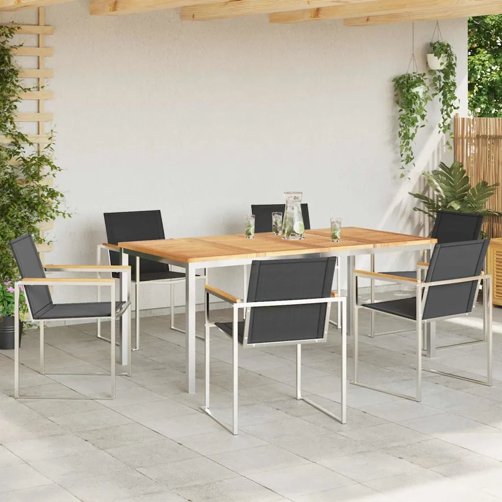 Set da Pranzo per Giardino 7 pcs Marrone Legno di teak solido 3334834