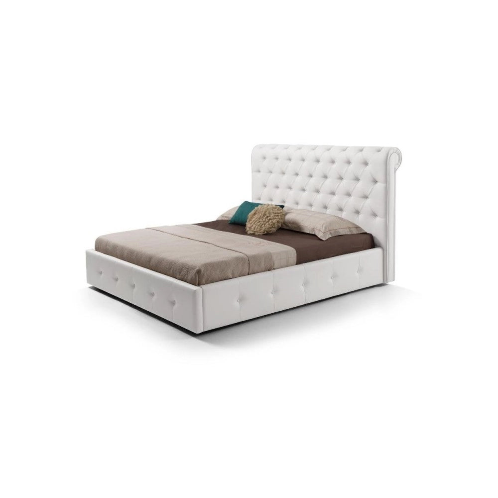 Letto matrimoniale con contenitore Peninsula colore bianco
