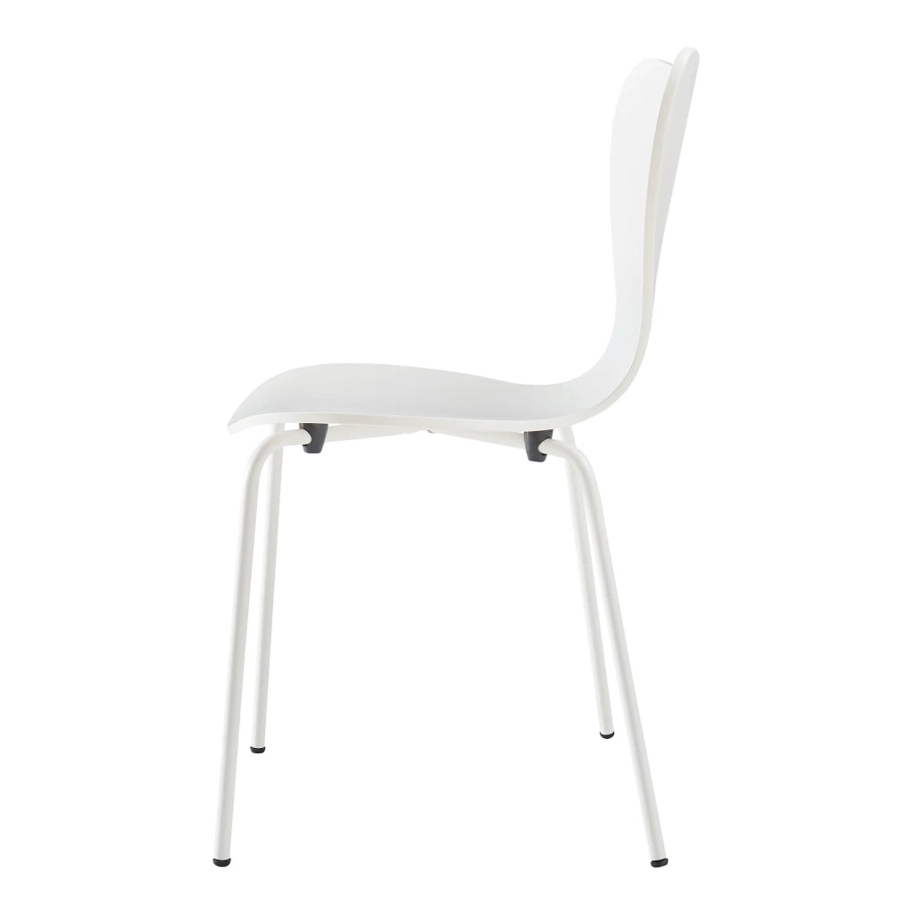 Set di 4 sedie da pranzo 80 x 48 x 45,5 cm design moderno robuste bianche 03_0009809
