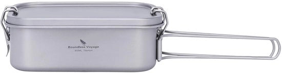 Bento Container in Titanio da 800ml con Coperchio e Maniglia, Impermeabile e Resistente al Vaso da Vasca, Ideale per Campeggio, Esterno e Ufficio.