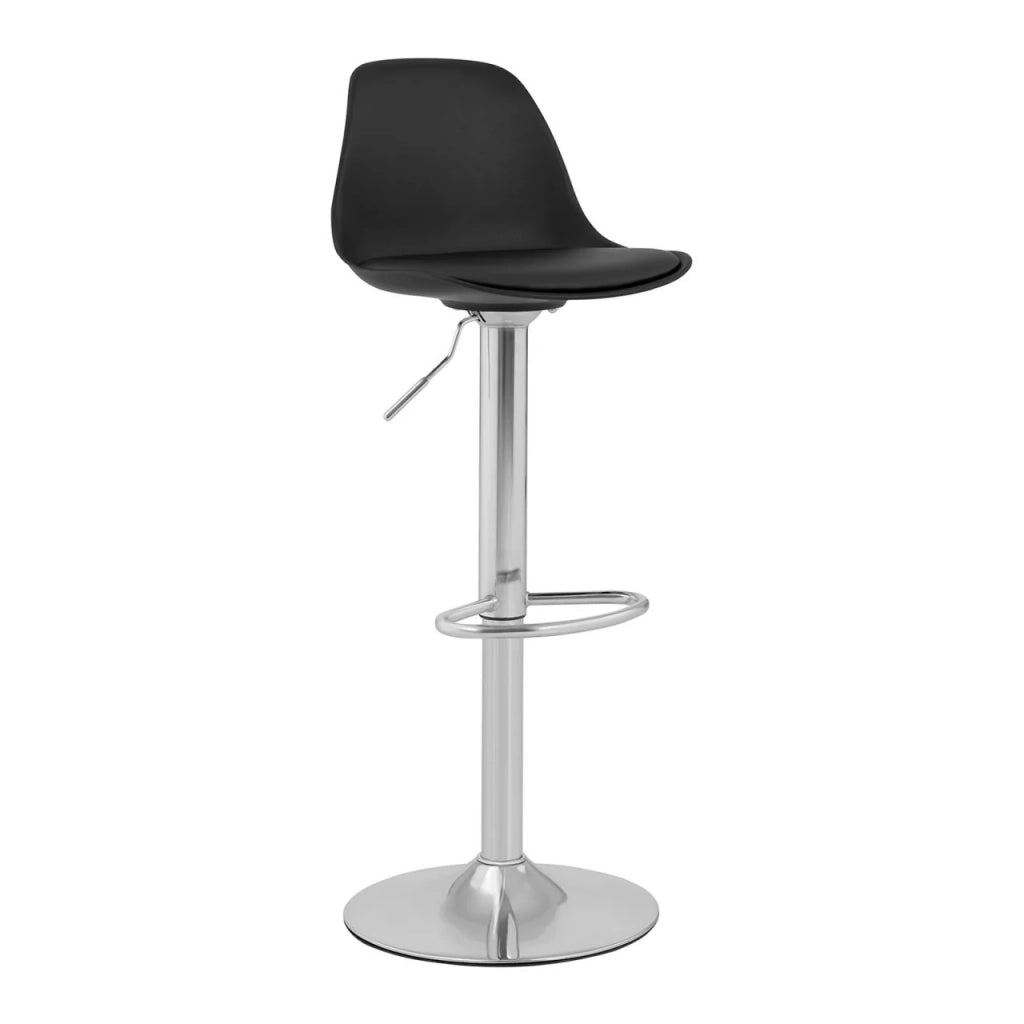 Set di 4 sgabelli da bar con basamento cromato nero schienale 14_0003746
