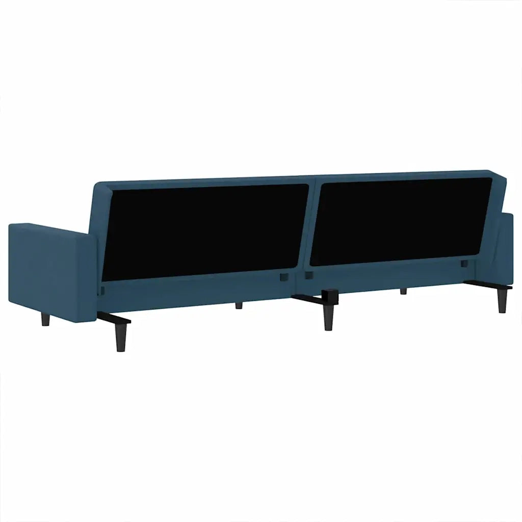 Divano Letto a 2 Posti Blu in Velluto 375936
