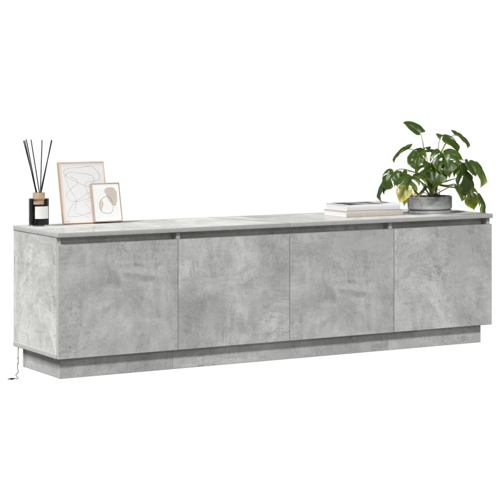 Mobile TV con LED Grigio Cemento 180x38x49 cm Legno Ingegnerizzato