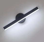 Lampada da soffitto da bagno a LED rotante 12 W - 300 gradi di rotazione - 6500 K - 38 cm - lampada da bagno a specchio - supporto da parete in legno nero