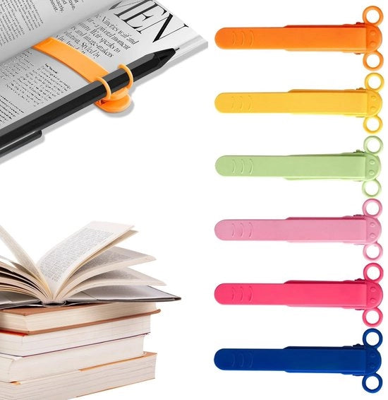 Segnalibri in forma di elefante, 6 pezzi, segnalibri automatici in silicone per bambini, accessori per la lettura, per libri e carta.