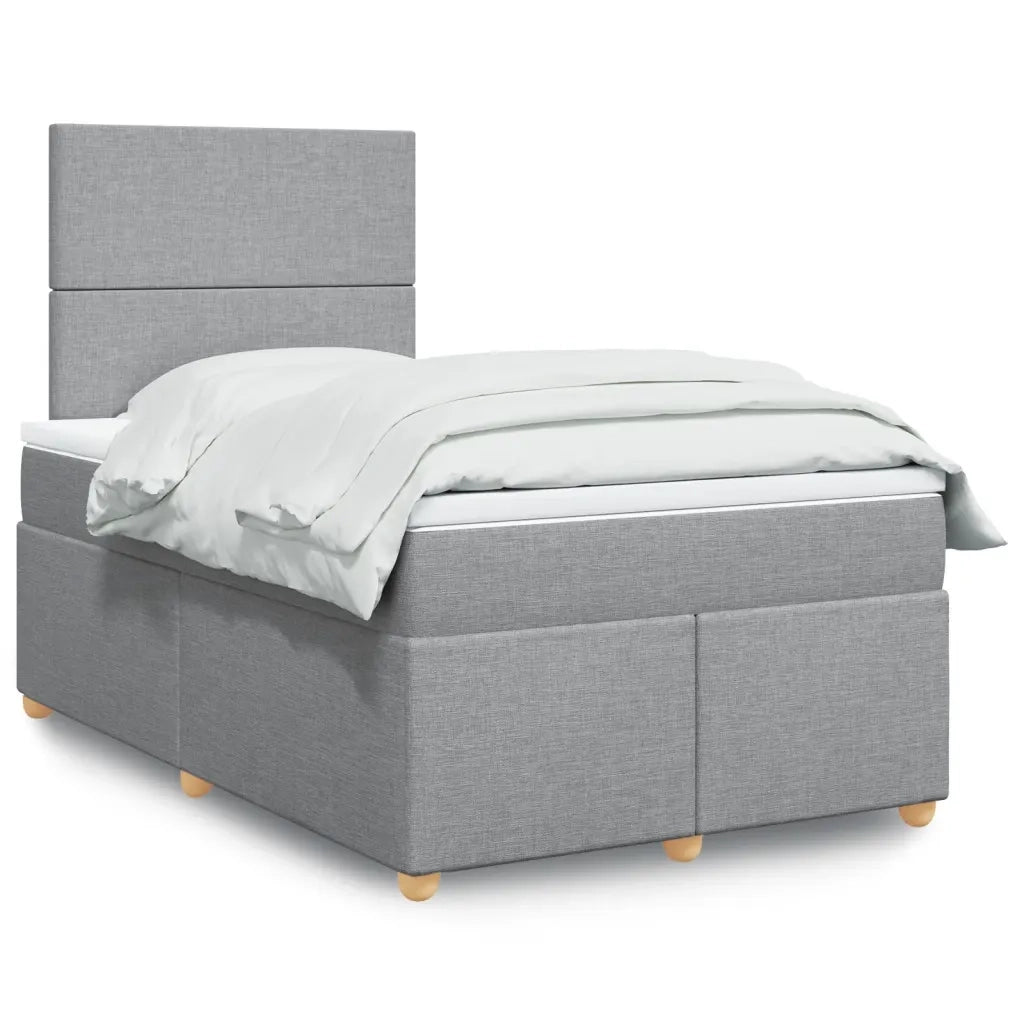 vidaXL Giroletto a Molle con Materasso Grigio Chiaro 120x200cm Tessuto