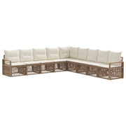 Set Divano da Giardino 9 pcs Beige polyrattan 3435735