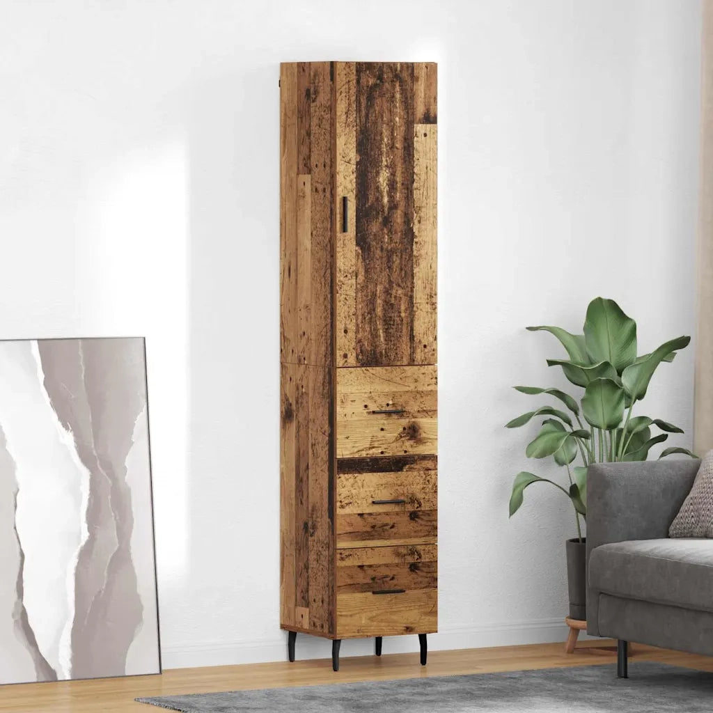 Credenza | Madia | Buffet da pranzo | Armadio da pranzo Legno vecchio 34,5 x 34 x 180 cm Legno multistrato