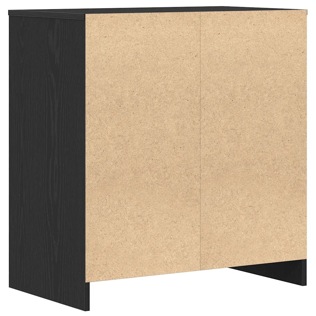 Credenza Rovere Nero 70x41x75 cm Legno Massello di Acacia 862082