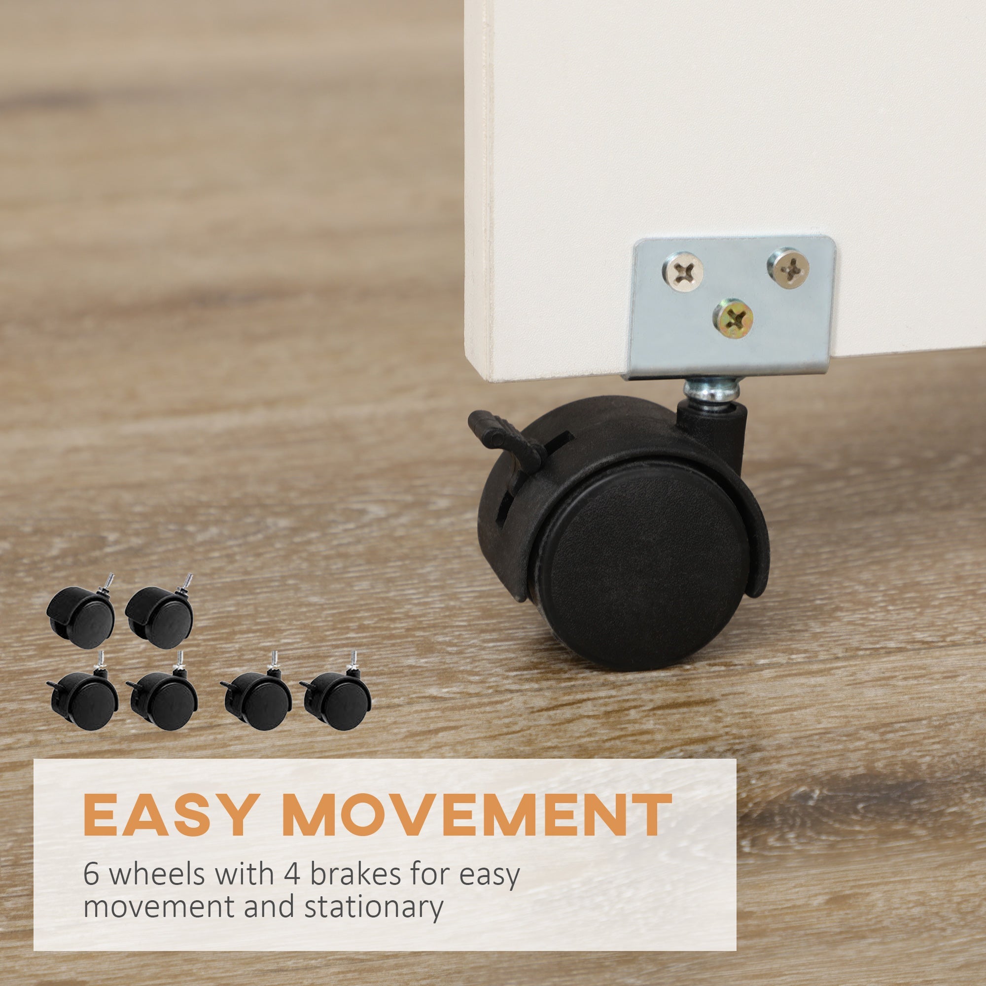 Tavolo da Cucina a Ribalta con 2 Cassetti e Armadietto ad Ante 120x80x75 cm in Truciolato Bianco