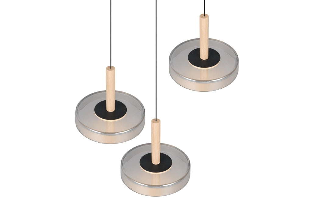 Lampada a sospensione Trio Celeste LED 3 luci nera Ø35