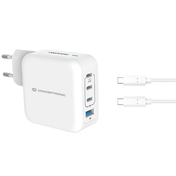 Conceptronic althea18w caricabatterie per dispositivi mobili universale bianco ac ricarica rapida interno