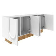 Sideboard moderno bianco con struttura a U, 4 ante con ampi scomparti 160x75x38 cm