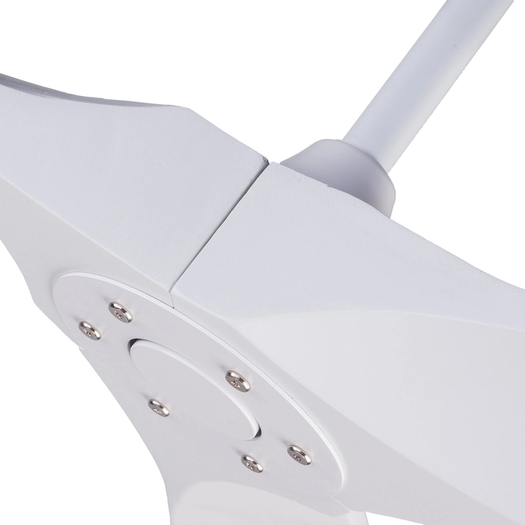 Ventilatore da soffitto bianco da 60 pollici senza luce con telecomando e motore DC