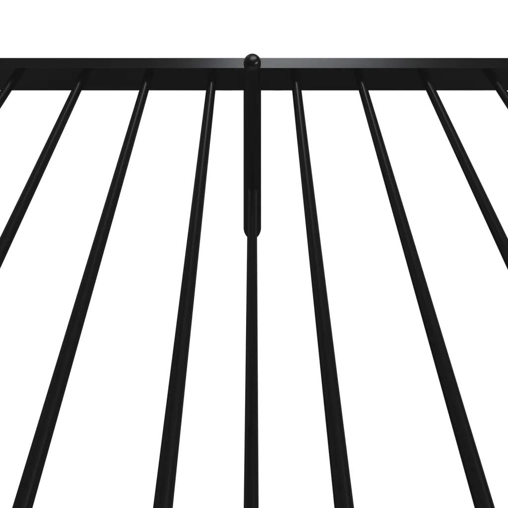 Giroletto con Testiera e Pediera Metallo Nero 90x200 cm 350875