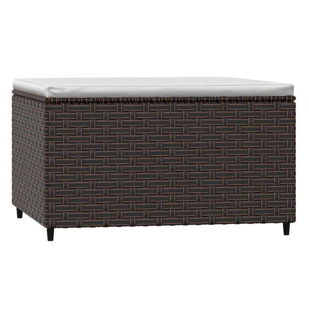 Poggiapiedi da Giardino con Cuscini 2 pz in Polyrattan Marrone CFW7148708