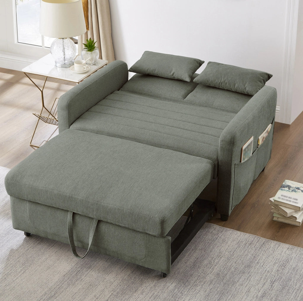 Divano letto 2 posti verde Army Green con schienale regolabile