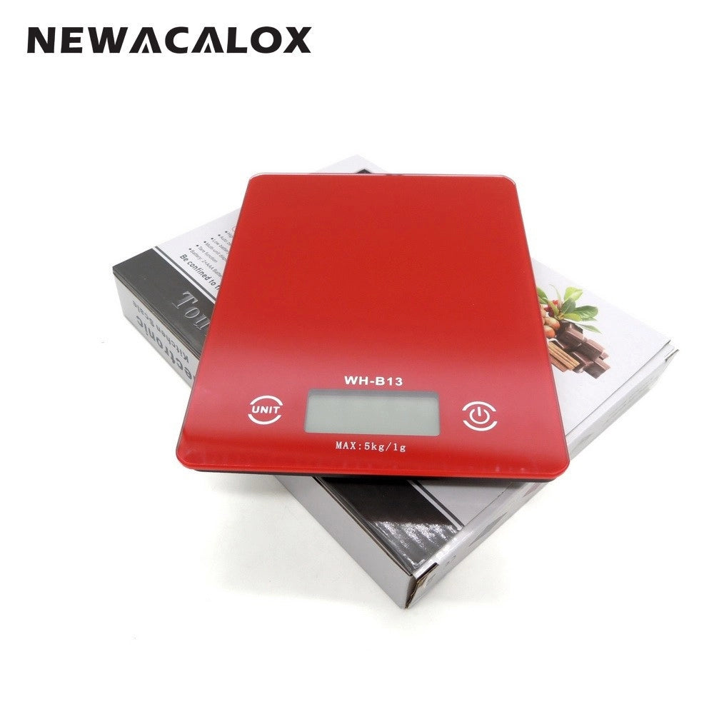 Trade Shop - Bilancia Digitale Lcd Piatto Ripiano In Vetro Da Cucina 5kg Da1gr A 5kg Touch -