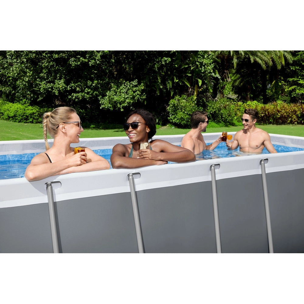 Trade Shop - Piscina Rettangolare Steel Pro Max Con Struttura Acciaio Pompa Filtro 412x201x122cm 56456 -