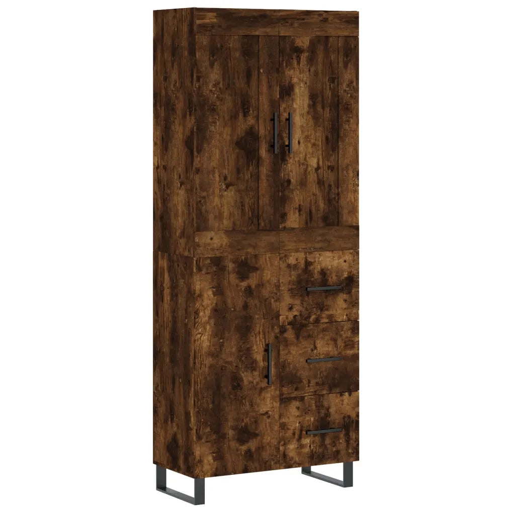 vidaXL Credenza Rovere Fumo  69,5x34x180 cm in Legno Multistrato