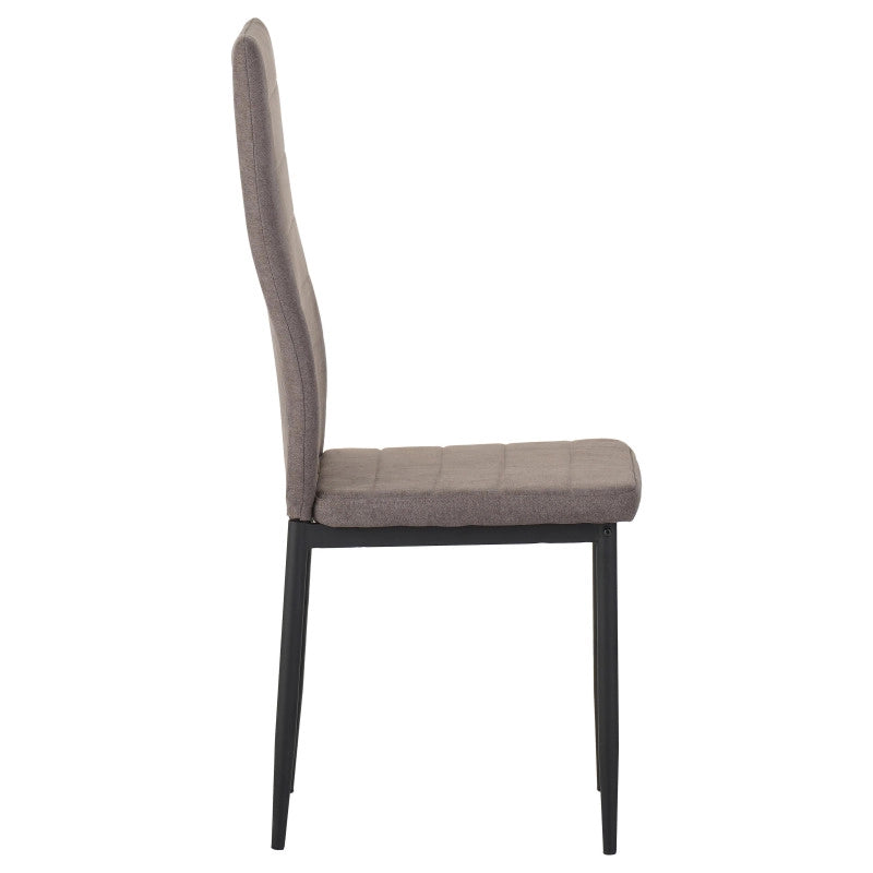 Set di 6 Sedie Dahlia In Tessuto Tortora 42x51x98,5