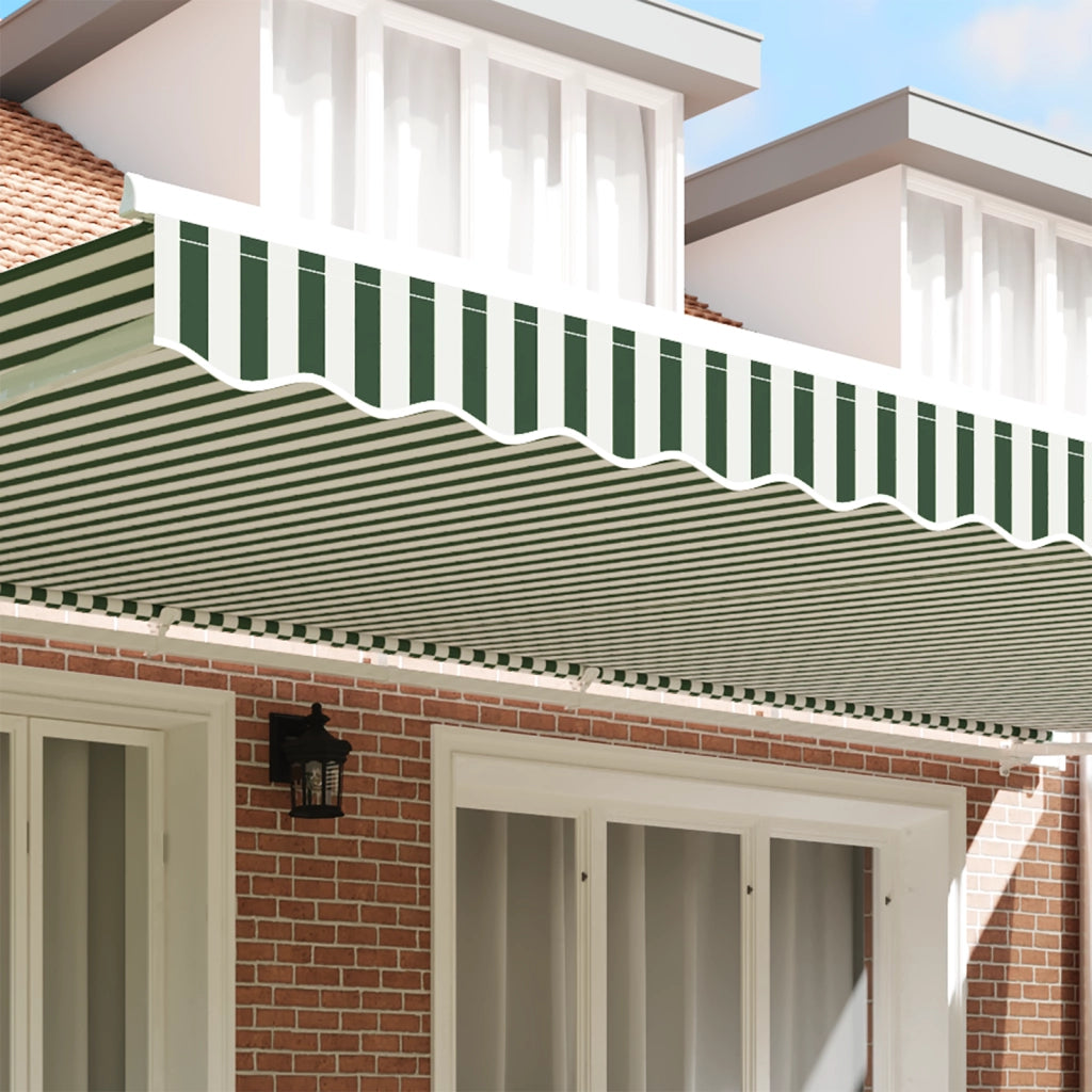 Baldacchino Valance per telaio da 6 m Verde e Bianco 5.8 x 0.2 m